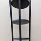 31"H Vintage Old Mahogany Wood Wooden Floral Carved 3 Tier Collapsible Freestanding Shelf Round Disc Circular Shelves Shelving Plant Stand
