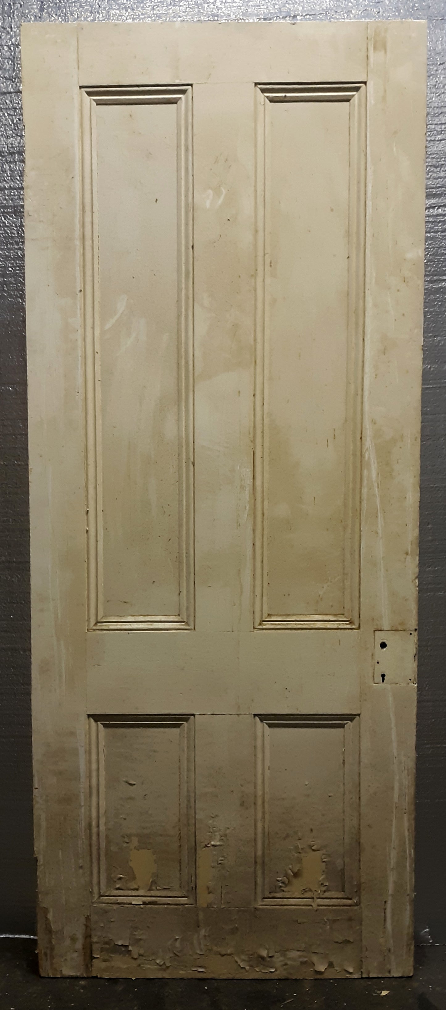 30"x76" Antique Vintage Old Reclaimed Salvaged Victorian SOLID Wood Wooden Interior Door 4 Panels