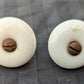 4 Pairs available 1" Round Antique Vintage Old Victorian White Porcelain Ceramic Cabinet Door Drawer Furniture Knob Doorknob Pull Handle