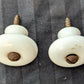 4 Pairs available 1" Round Antique Vintage Old Victorian White Porcelain Ceramic Cabinet Door Drawer Furniture Knob Doorknob Pull Handle