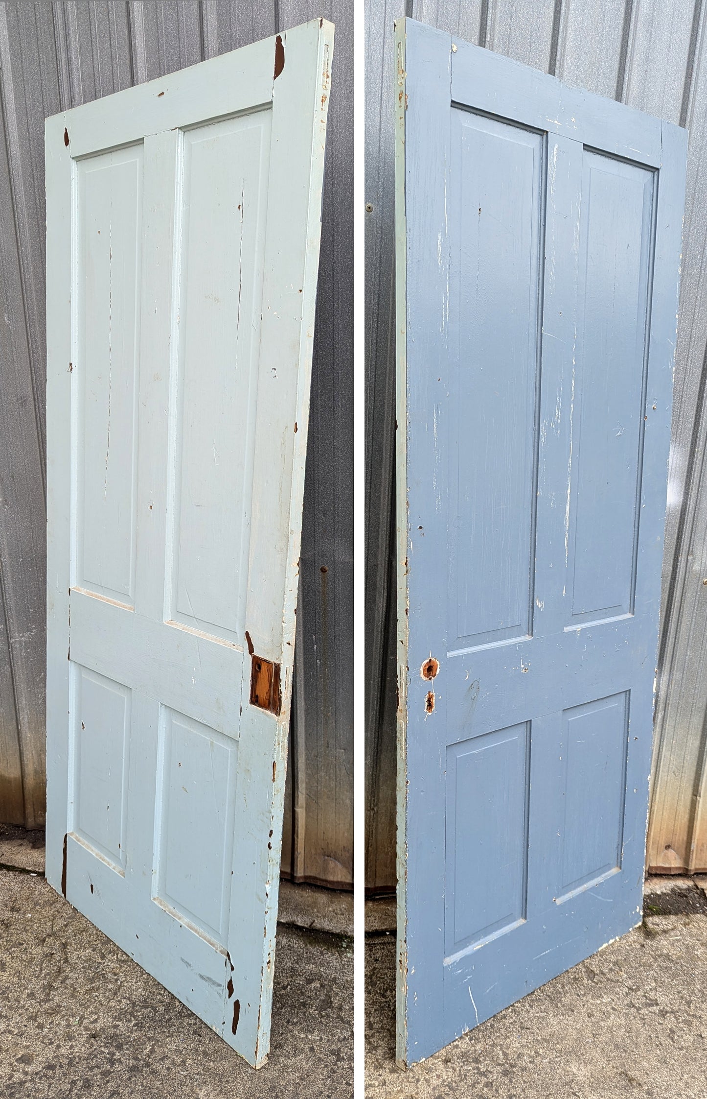32"x79" Antique Vintage Old Reclaimed Salvaged Victorian SOLID Wood Wooden Interior Door 4 Panels