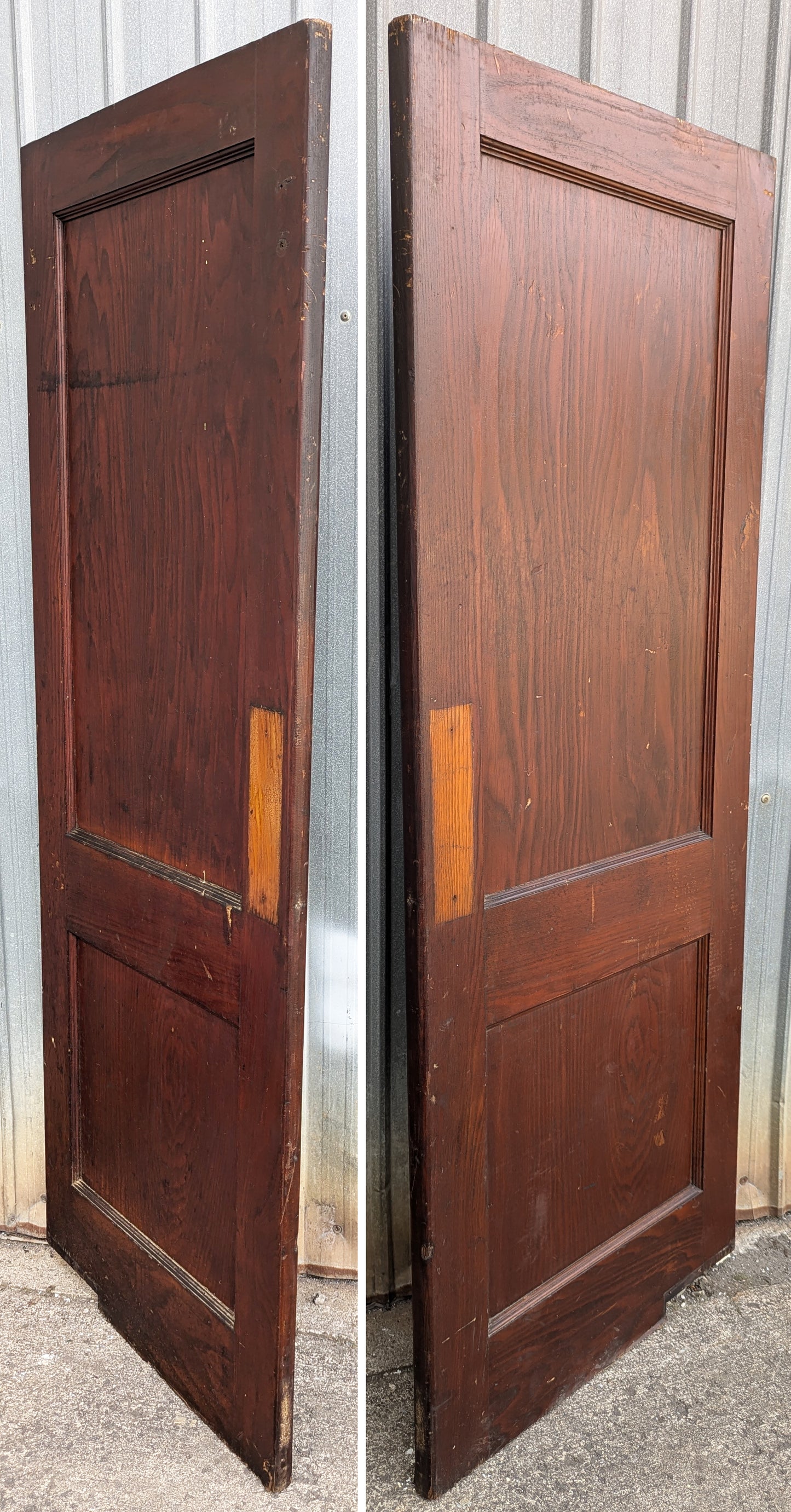 2 Available 30"x80" Antique Vintage Old Reclaimed Salvaged Solid Wood Wooden Interior Swinging Doors 2 Panels