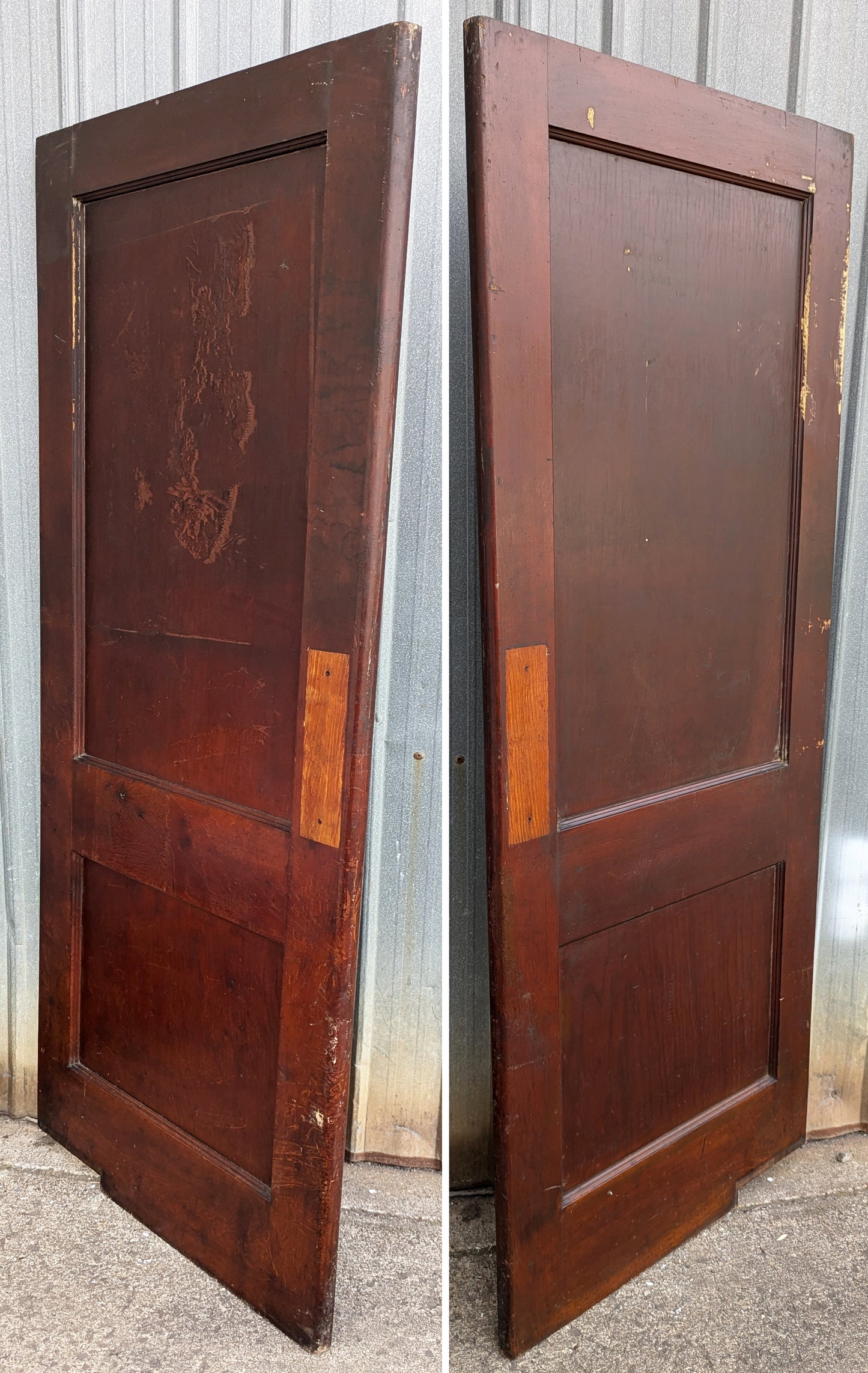 2 Available 30"x80" Antique Vintage Old Reclaimed Salvaged Solid Wood Wooden Interior Swinging Doors 2 Panels