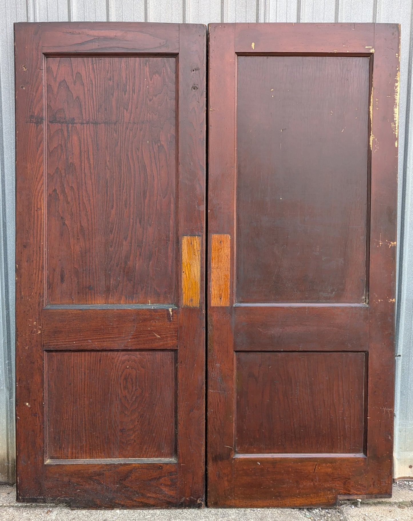 2 Available 30"x80" Antique Vintage Old Reclaimed Salvaged Solid Wood Wooden Interior Swinging Doors 2 Panels