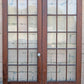 2 Available 64"x84" Pair of Antique Vintage Old Reclaimed Salvaged French Double SOLID Wood Wooden Doors 30 Windows Wavy Glass