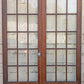 2 Available 64"x84" Pair of Antique Vintage Old Reclaimed Salvaged French Double SOLID Wood Wooden Doors 30 Windows Wavy Glass