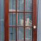30"x77.5" Antique Vintage Old Reclaimed Salvaged SOLID Wood Wooden French Door 15 Windows Glass Panes Lites Lockset Glass Knobs Brass Plates