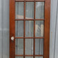 30"x77.5" Antique Vintage Old Reclaimed Salvaged SOLID Wood Wooden French Door 15 Windows Glass Panes Lites Lockset Glass Knobs Brass Plates