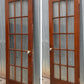 30"x77.5" Antique Vintage Old Reclaimed Salvaged SOLID Wood Wooden French Door 15 Windows Glass Panes Lites Lockset Glass Knobs Brass Plates
