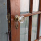 30"x77.5" Antique Vintage Old Reclaimed Salvaged SOLID Wood Wooden French Door 15 Windows Glass Panes Lites Lockset Glass Knobs Brass Plates