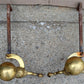 18"H Pair Antique Vintage Old Reclaimed Salvaged Brass Cannonball Federal Fireplace Andirons Logs Fire Dogs Log Holders