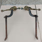 18"H Pair Antique Vintage Old Reclaimed Salvaged Brass Cannonball Federal Fireplace Andirons Logs Fire Dogs Log Holders