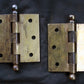7 available CLEAN Pair 3"x3" Antique Vintage Old Reclaimed Salvaged Brass Steel Interior Door Hinges