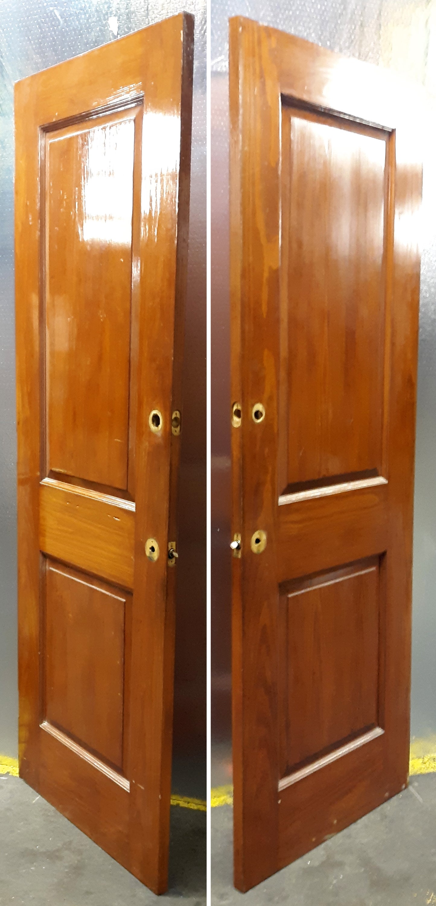 30"x83" Antique Vintage Old Reclaimed Salvaged Interior Salvaged SOLID Wood Wooden Door 2 Panels