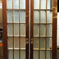 60x90"x1.75" Pair Antique Vintage Old French Double Wood Wooden Doors Window Glass