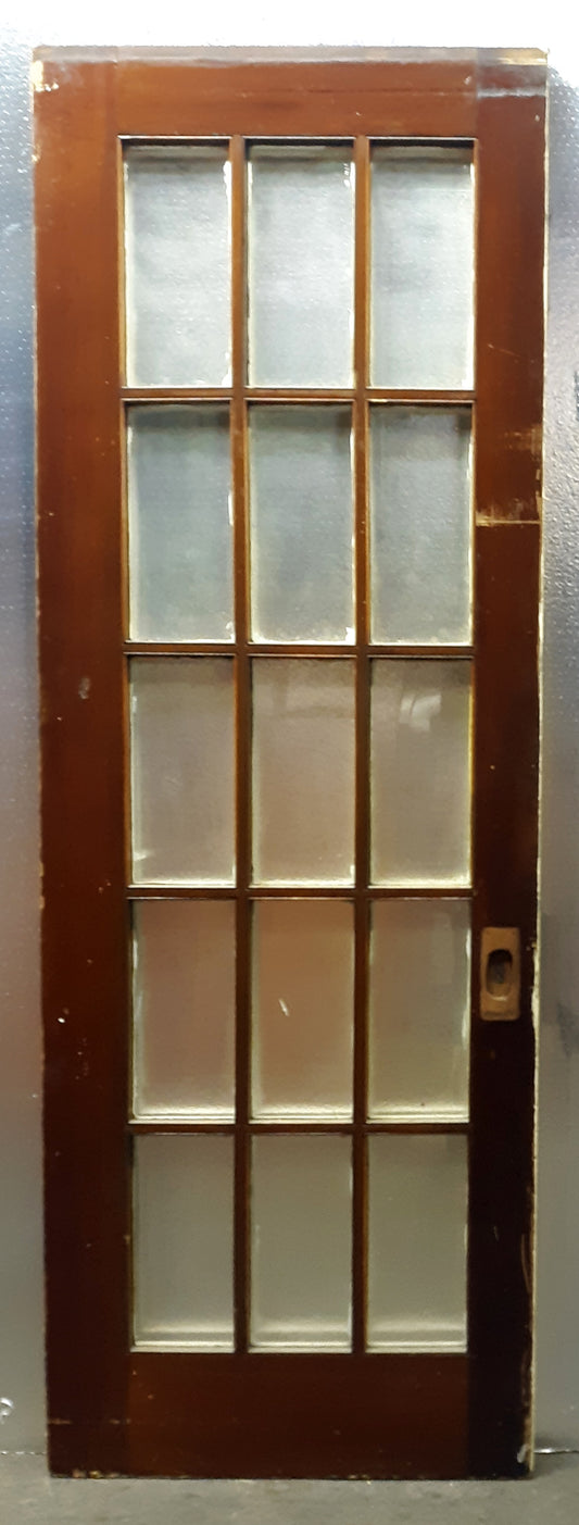60x90"x1.75" Pair Antique Vintage Old French Double Wood Wooden Doors Window Glass