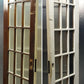 60x90"x1.75" Pair Antique Vintage Old French Double Wood Wooden Doors Window Glass