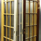 60x90"x1.75" Pair Antique Vintage Old French Double Wood Wooden Doors Window Glass