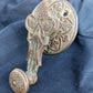 Cleaned Antique Vintage Old Eastlake Victorian Solid Heavy Cast Bronze Doorbell Door Bell Ringer Lever Turn Crank