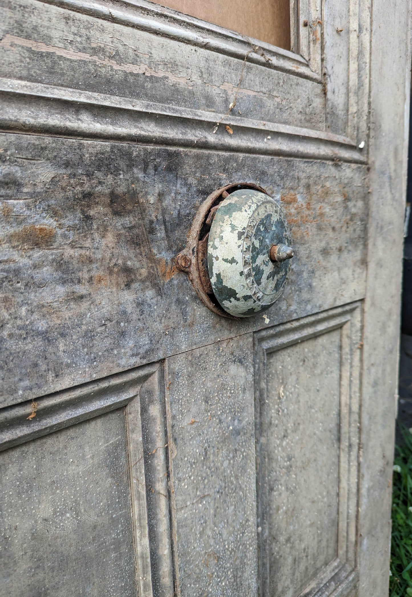 Cleaned Antique Vintage Old Eastlake Victorian Solid Heavy Cast Bronze Doorbell Door Bell Ringer Lever Turn Crank