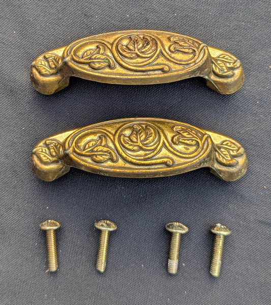 4 available Pair Vintage KBC "Keeler Brass Company" Old Dresser Drawer Furniture Cabinet Pull Handle Antique Style