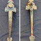 11.5" Antique Vintage Old Sargent Salvaged Reclaimed SOLID Nickel Cast Brass Curved Entry Exterior Door Handle Pull