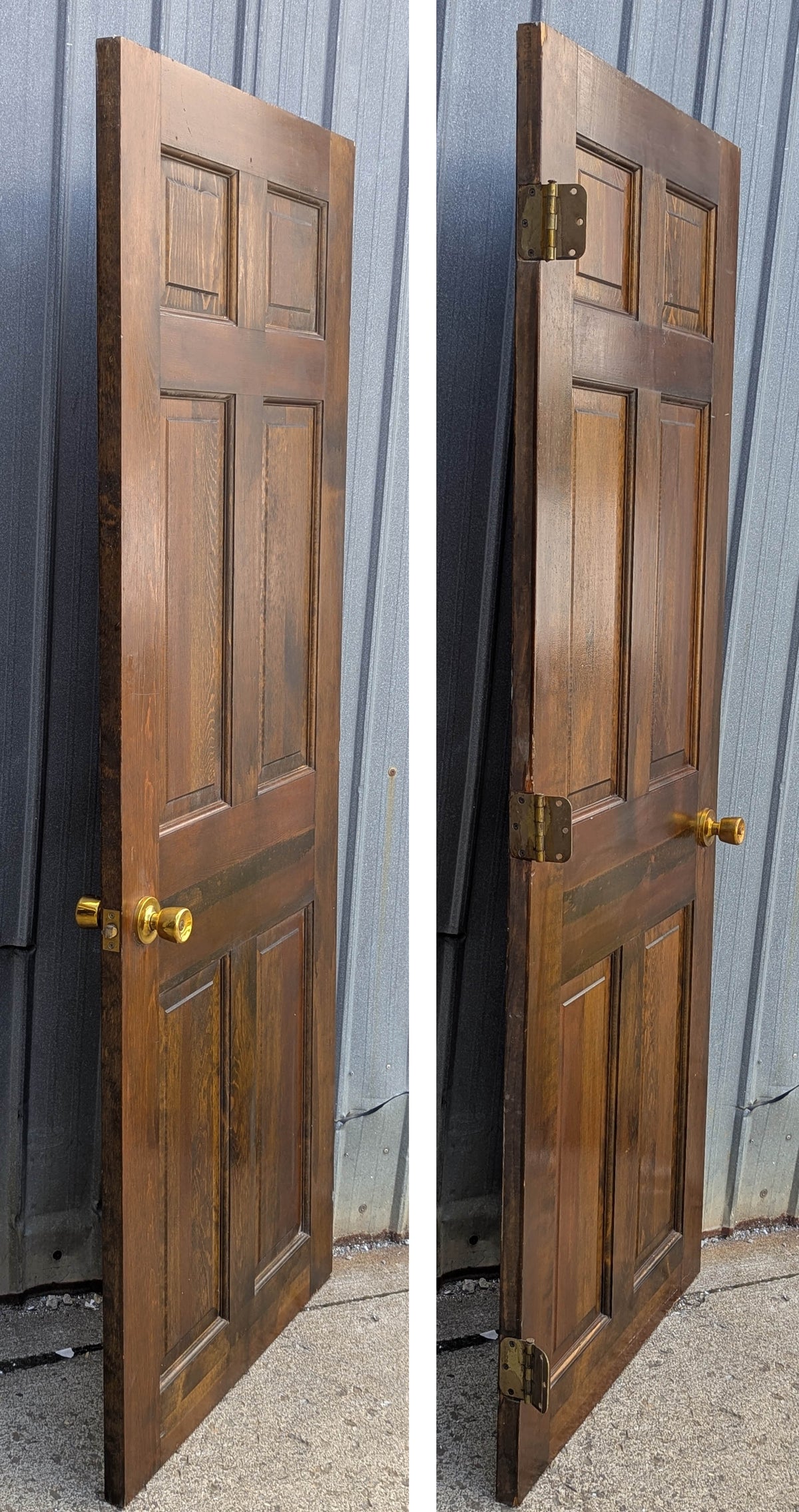 30"x77" Vintage Antique Old Reclaimed Salvaged Colonial Style Interior SOLID Wood Wooden Door 6 Raised Panels