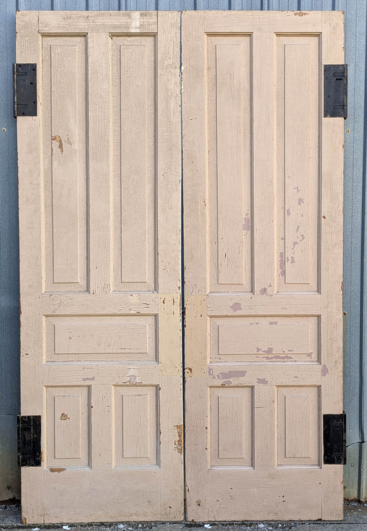 3 available Pair 89" tall 1.75" thick Antique Vintage Old Reclaimed Salvaged Victorian Interior Wood Wooden Doors 5 Panels Interior Exterior
