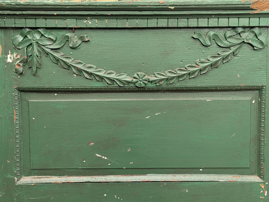 36"x82" Antique Vintage Old Reclaimed Salvaged Decorative Carved Victorian Carvings SOLID Wood Wooden Entry Door Window Wavy Glass Lite Pane
