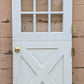 30"x79"x1.75" Antique Vintage Old SOLID Wood Wooden Dutch Split Side Back Entry Exterior Door 9 Window Glass Lite Crossbuck Panels Hardware