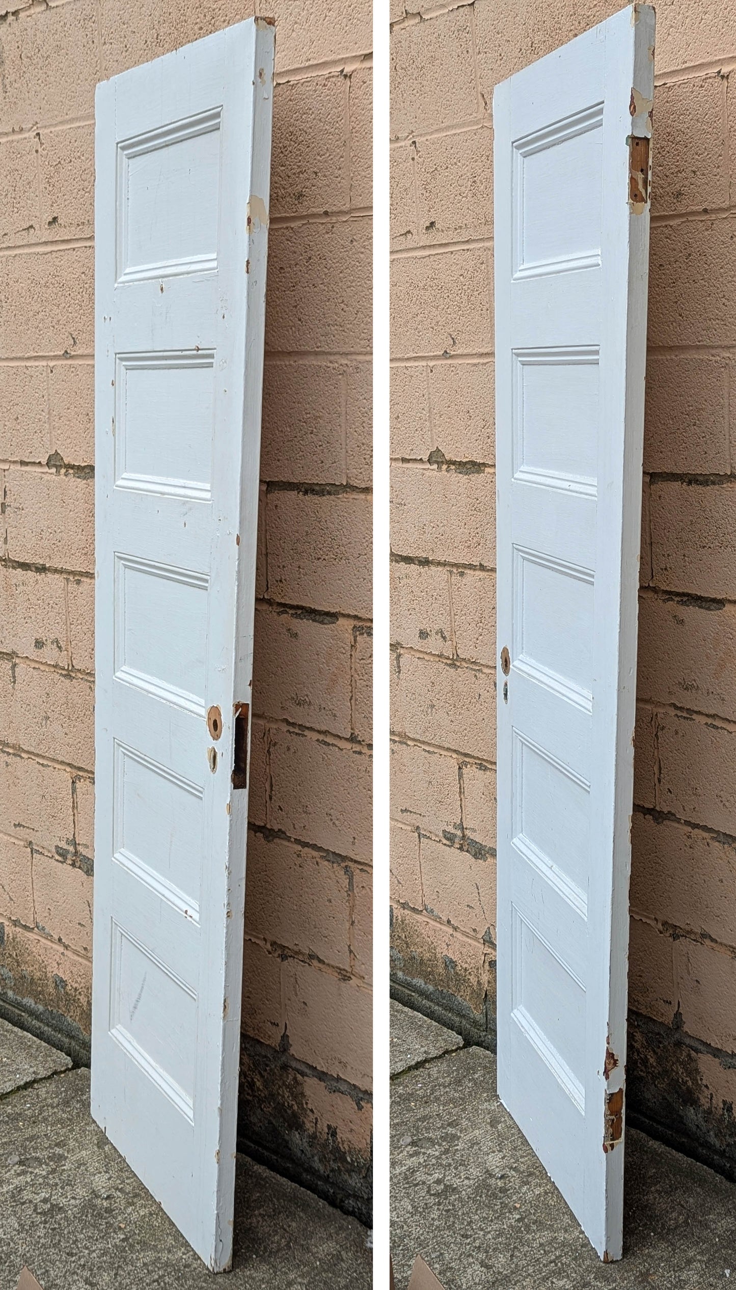 2 available 23.5"x77" Antique Vintage Old Reclaimed Salvaged SOLID Wood Wooden Bathroom Pantry Closet Interior Doors 5 Panels