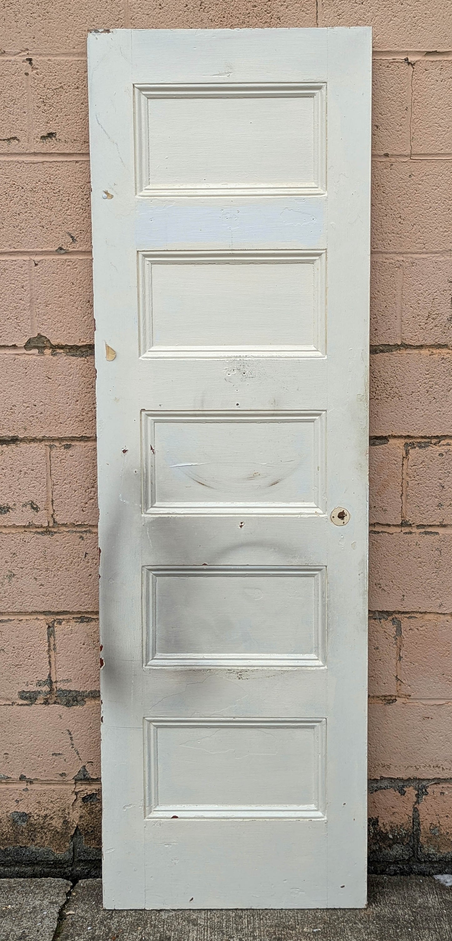 2 available 23.5"x77" Antique Vintage Old Reclaimed Salvaged SOLID Wood Wooden Bathroom Pantry Closet Interior Doors 5 Panels