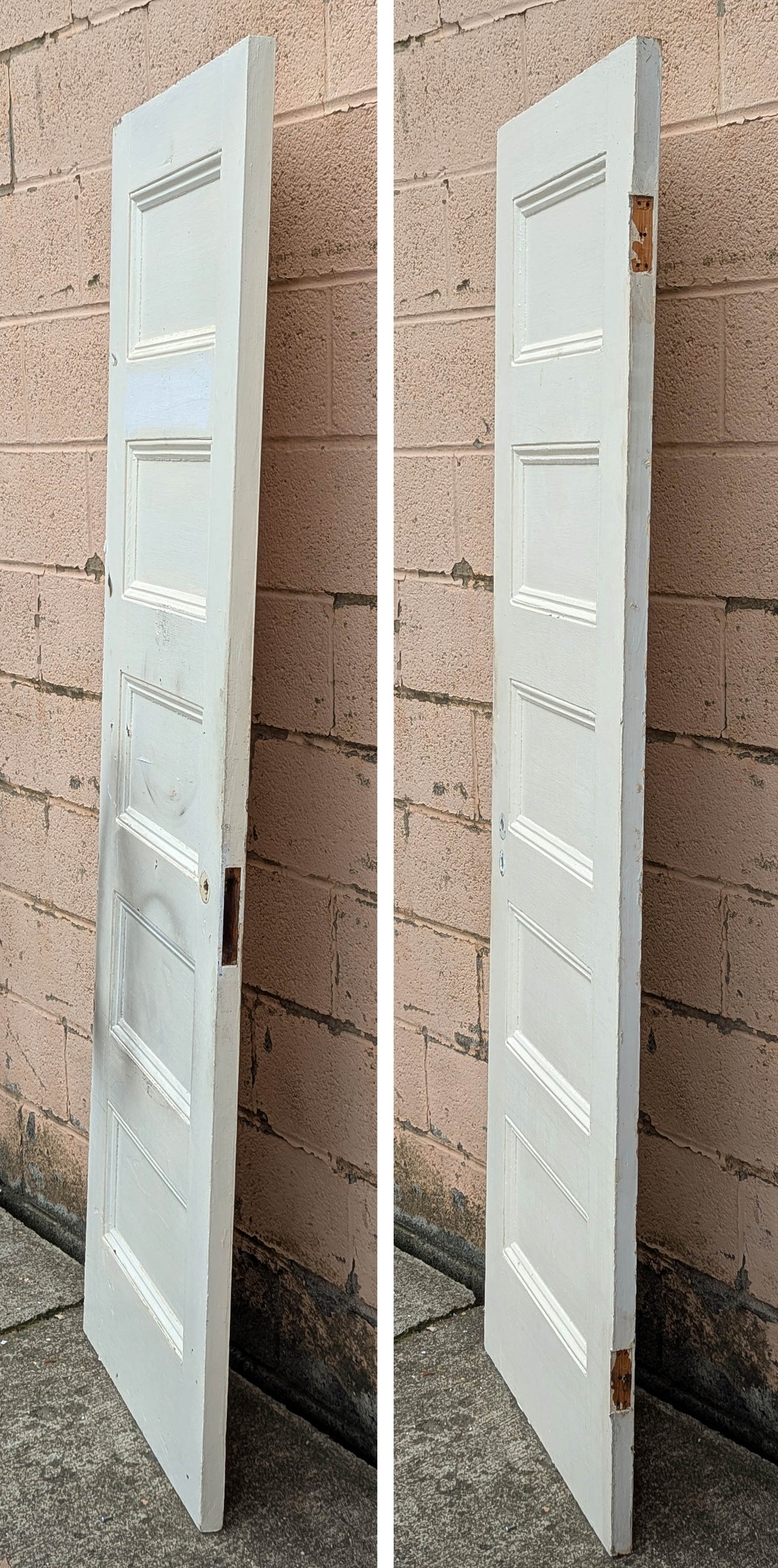 2 available 23.5"x77" Antique Vintage Old Reclaimed Salvaged SOLID Wood Wooden Bathroom Pantry Closet Interior Doors 5 Panels