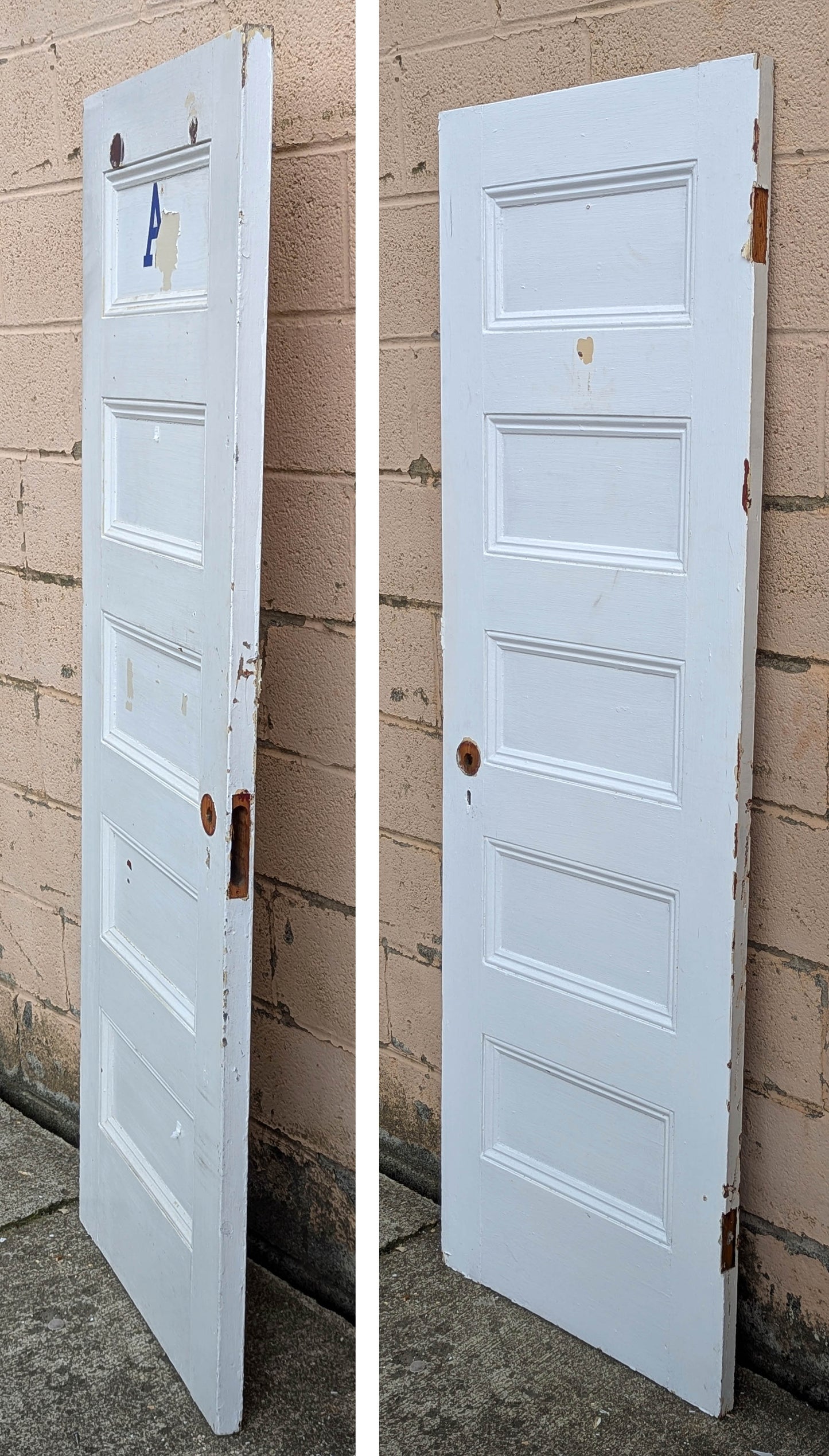 2 available 24"x72" Antique Vintage Old Reclaimed Salvaged SOLID Wood Wooden Pantry Closet Interior Doors 5 Panels