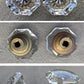 7 available CLEANED Antique Vintage Old Salvaged Reclaimed Russwin "Essex" Door Set Glass Knob Brass Plate Lock Lockset Interior Hardware