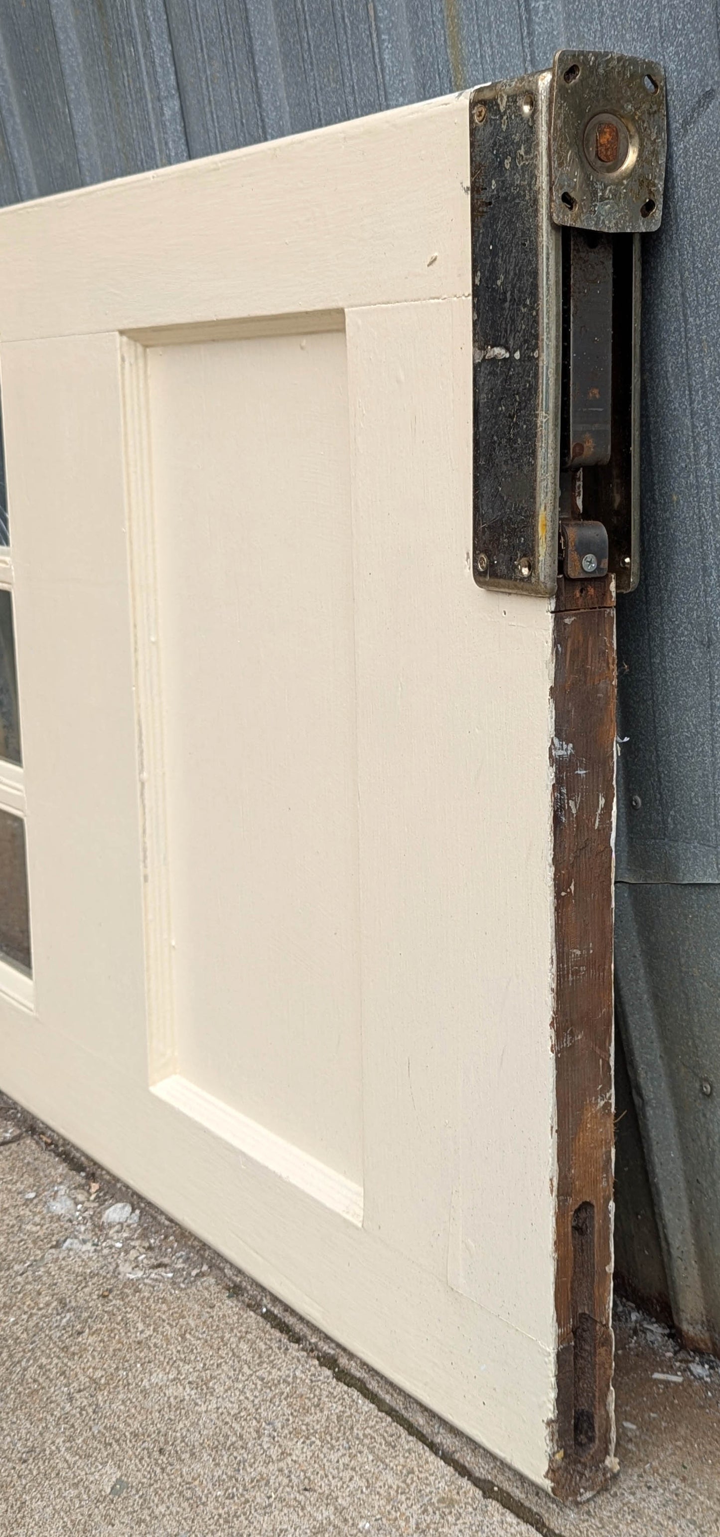 29.5"x78"x1.75" Antique Vintage Old Reclaimed Salvaged SOLID Wood Wooden Interior Swinging French Door 15 Window Wavy Glass Panes Lites Pivot Hinge Hardware