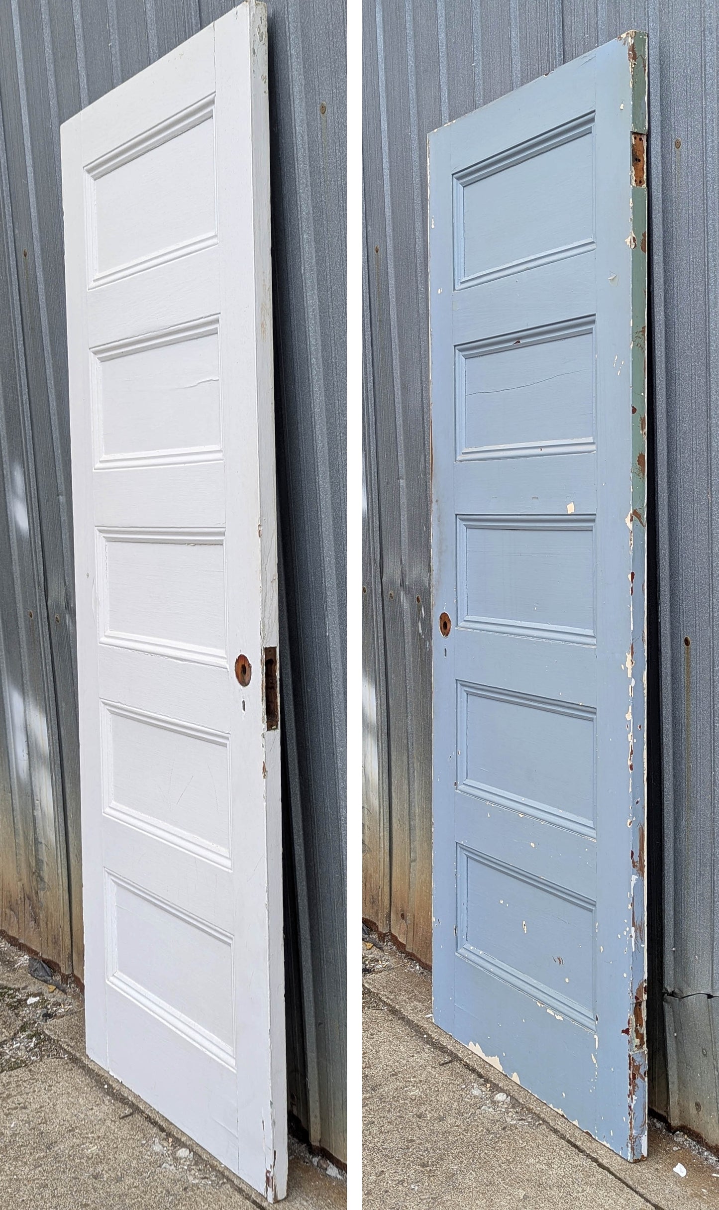 5 available 30"x77" Antique Vintage Old Reclaimed Salvaged SOLID Wood Wooden Interior Doors 5 Flat Panels