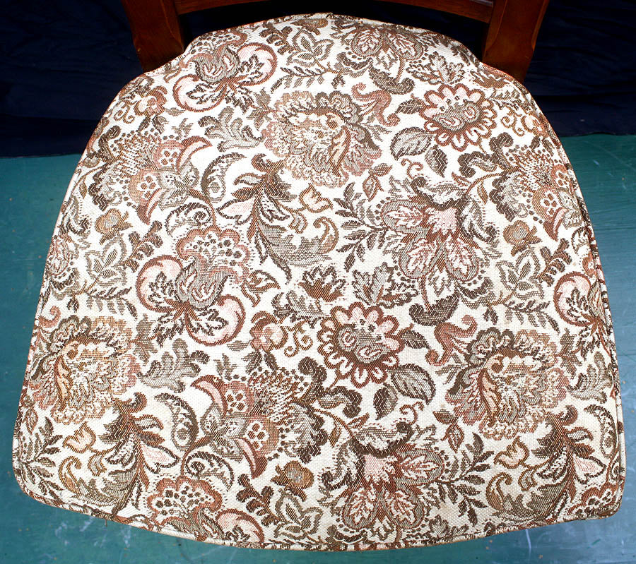 Set 5 Vintage Antique Old Reclaimed Salvaged Drexel Ladderback Wood Wooden Fabric Dining Chair Armchair