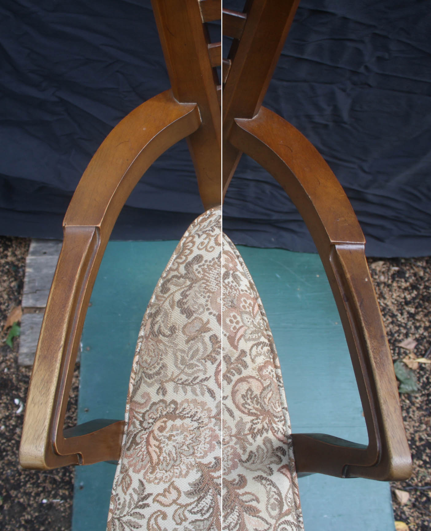 Set 5 Vintage Antique Old Reclaimed Salvaged Drexel Ladderback Wood Wooden Fabric Dining Chair Armchair