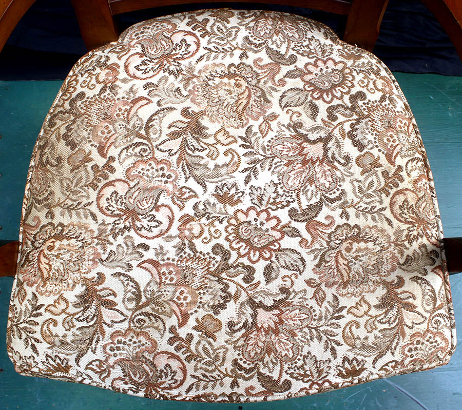 Set 5 Vintage Antique Old Reclaimed Salvaged Drexel Ladderback Wood Wooden Fabric Dining Chair Armchair