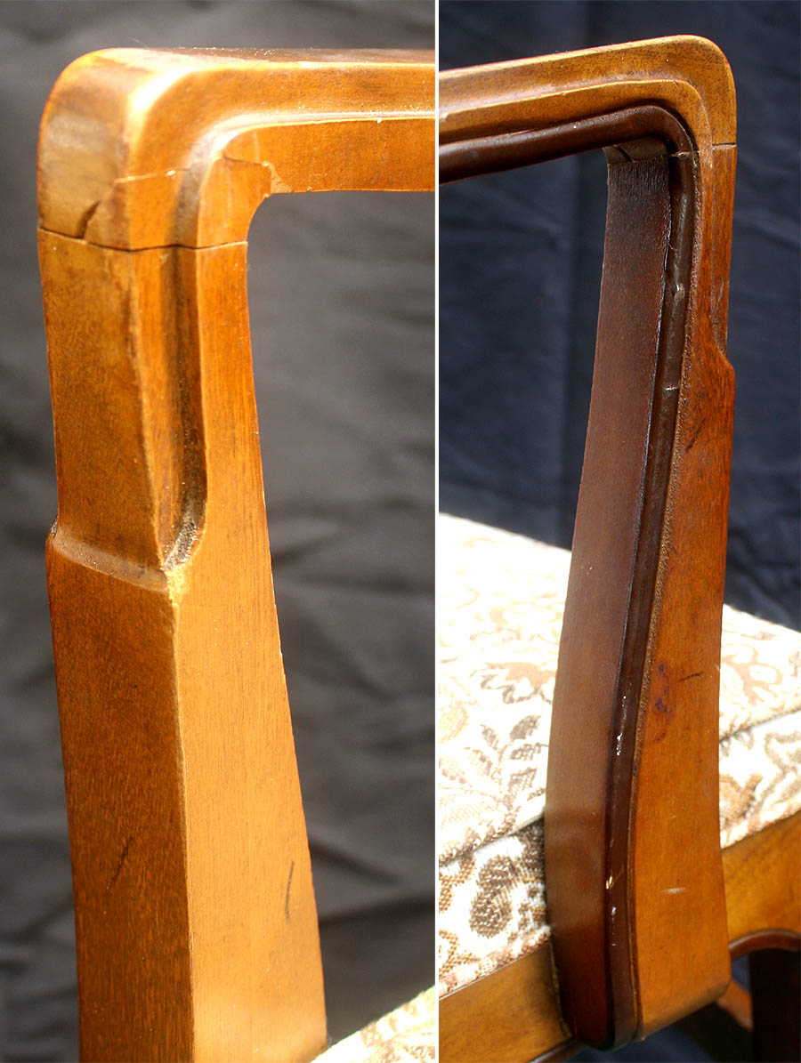 Set 5 Vintage Antique Old Reclaimed Salvaged Drexel Ladderback Wood Wooden Fabric Dining Chair Armchair