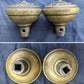 Heavy Pair Antique Vintage Old SOLID Cast Brass Floral Flower Doorknob Door Knobs