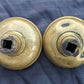 Pair Antique Vintage Old Art Nouveau Victorian SOLID Cast Brass Floral Leaf Doorknob Door Knobs