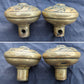 Pair Antique Vintage Old Art Nouveau Victorian SOLID Cast Brass Floral Leaf Doorknob Door Knobs