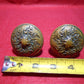 Pair Antique Vintage Old Art Nouveau Victorian SOLID Cast Brass Floral Leaf Doorknob Door Knobs