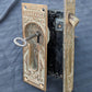 Complete Restored Antique Vintage Old Salvaged Reclaimed Bronze Iron Pocket Sliding Door Set Plate Lock Interior Lockset Key