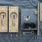 Complete Restored Antique Vintage Old Salvaged Reclaimed Bronze Iron Pocket Sliding Door Set Plate Lock Interior Lockset Key