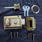 2 available Complete Vintage New Old Stock NOS Metal Interior Exterior Door Lockset Rim Lock 2 Keys