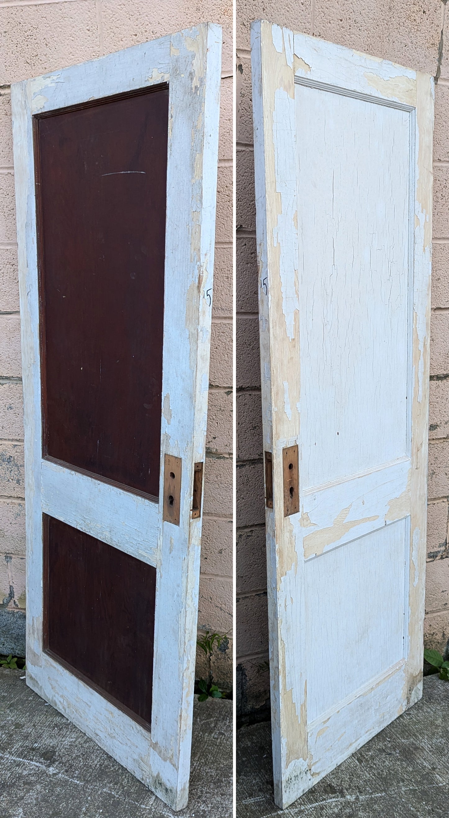 28"x75" Antique Vintage Old Reclaimed Salvaged Interior Closet SOLID Wood Wooden Doors 2 Panels