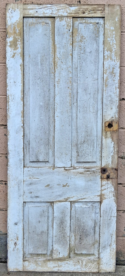 30"x73" Antique Vintage Old Reclaimed Salvaged Victorian SOLID Wood Wooden Interior Pantry Closet Door 4 Raised Panels